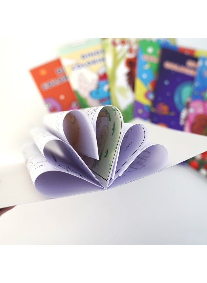 QZ A LOVELY AND COZY COLORING BOOK GIFT SET, CONSISTING OF 8 MINI BOOKS (EACH WITH 12 PAGES, FEATURING DIFFERENT THEMES). iT IS SUITABLE FOR ADULTS AND CHILDREN TO RELIEVE STRESS, PROMOTE EARLY LEARNING AND DEVELOP CONCENTRATION. iT IS ALSO SUITABLE FOR CREATING A COZY MOMENT (SUITABLE FOR CHILDREN AGED 3 TO 8) - Image 4